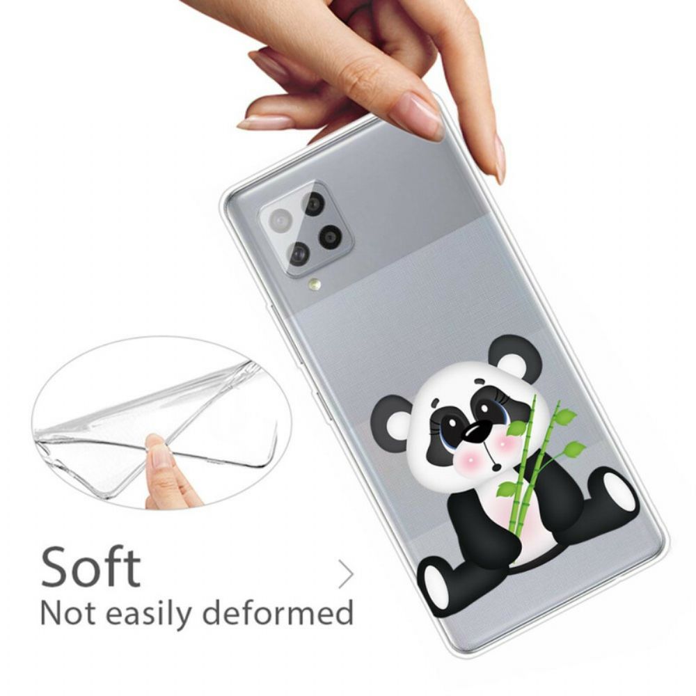 Hülle Für Samsung Galaxy A42 5G Transparenter Trauriger Panda