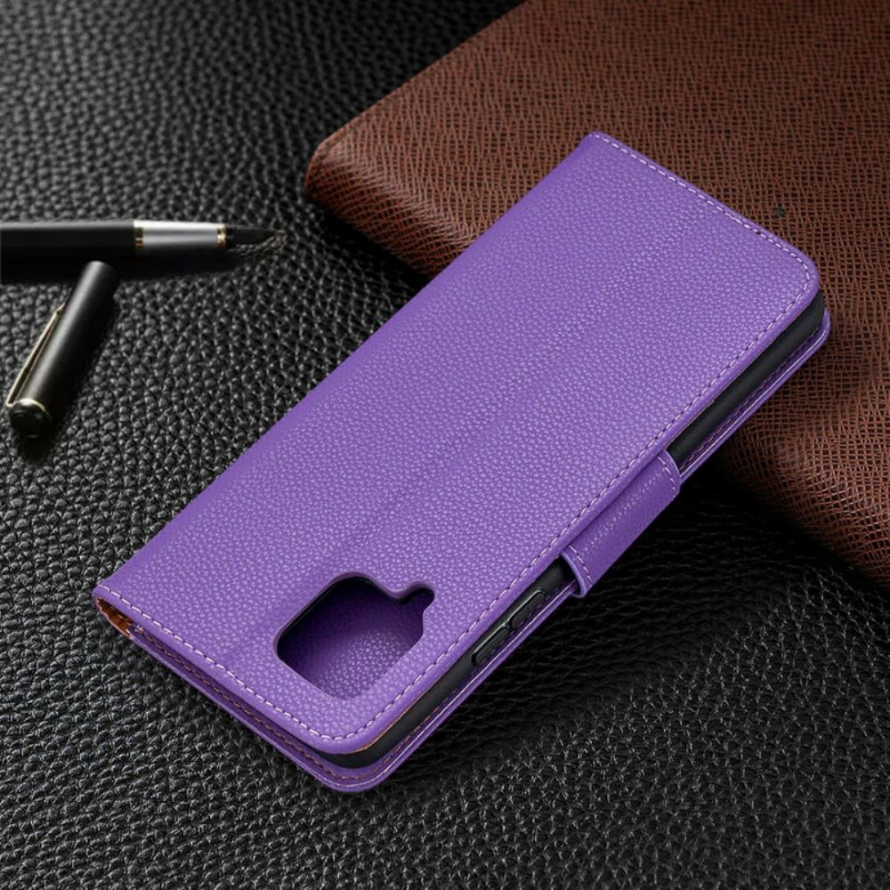 Lederhüllen Für Samsung Galaxy A42 5G Flip Case Litschi-klappe Schräg