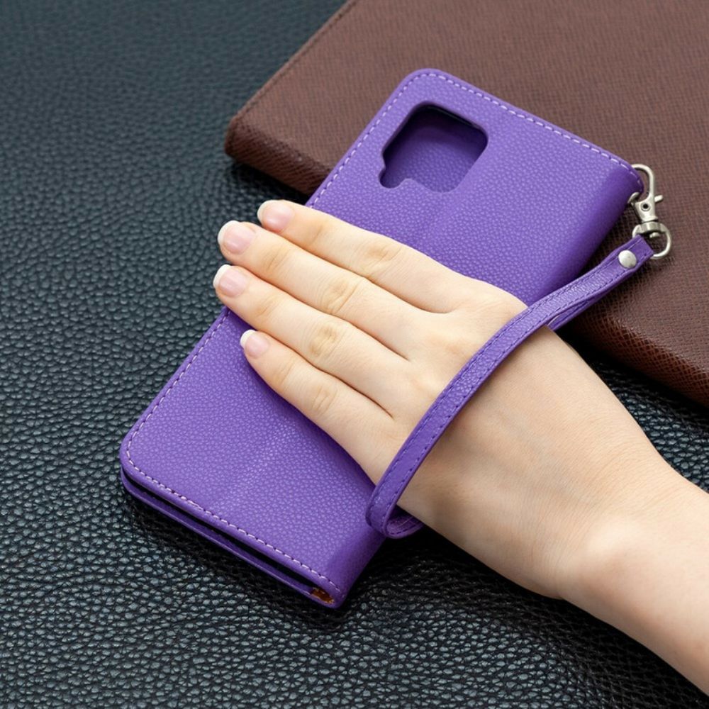 Lederhüllen Für Samsung Galaxy A42 5G Flip Case Litschi-klappe Schräg