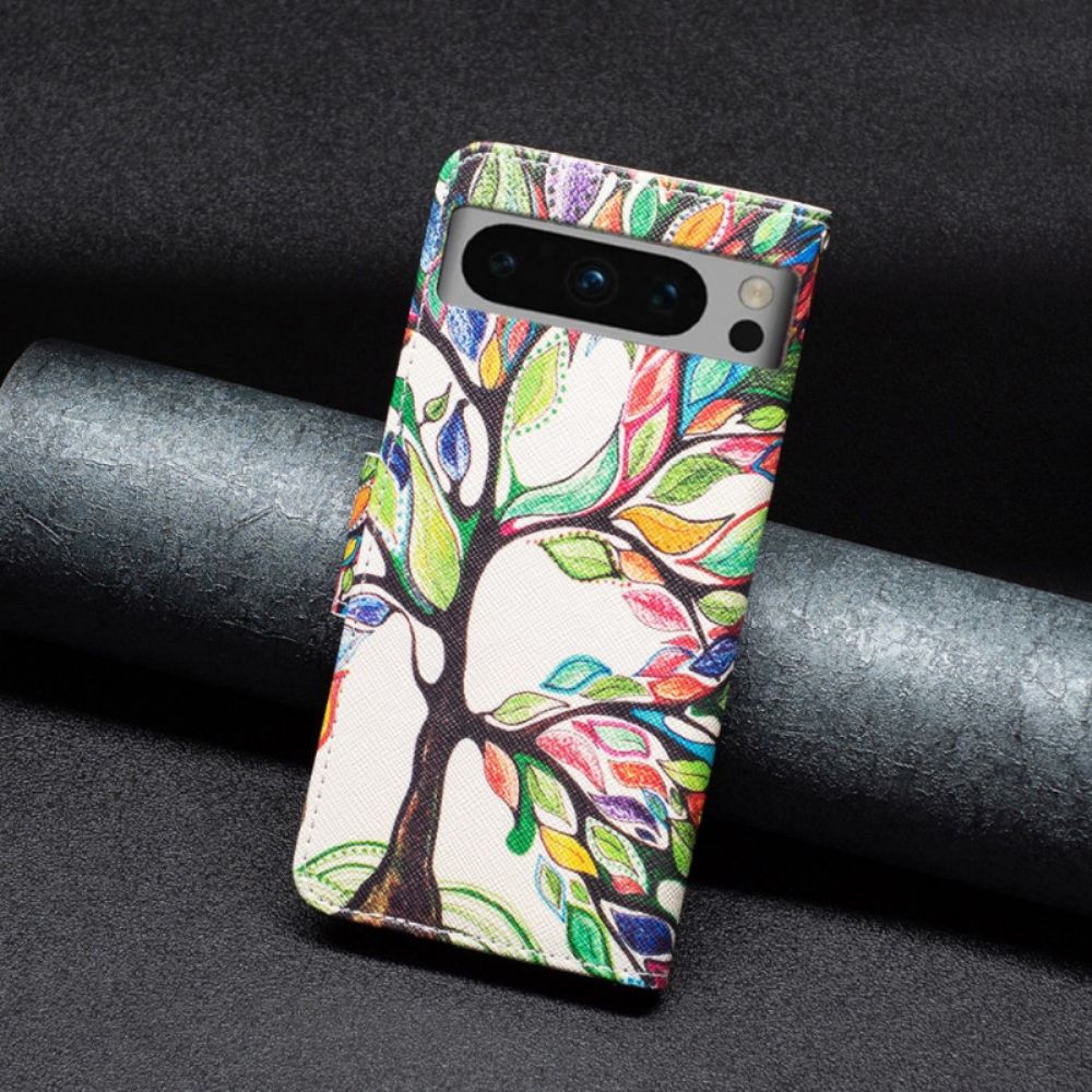 Lederhüllen Google Pixel 8 Pro Handyhülle Künstlerischer Baum