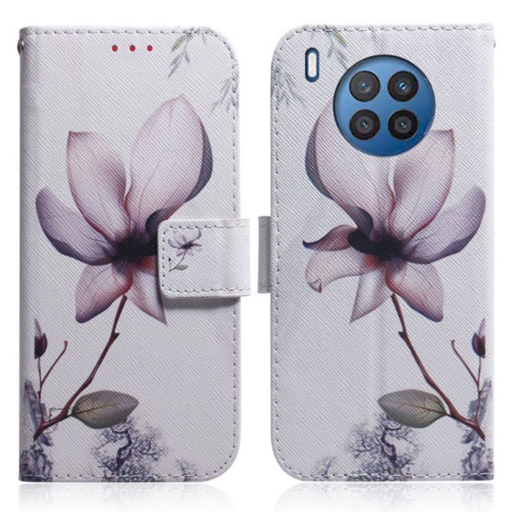 Flip Case Für Huawei Nova 8i / Honor 50 Lite Alte Rosenblüte