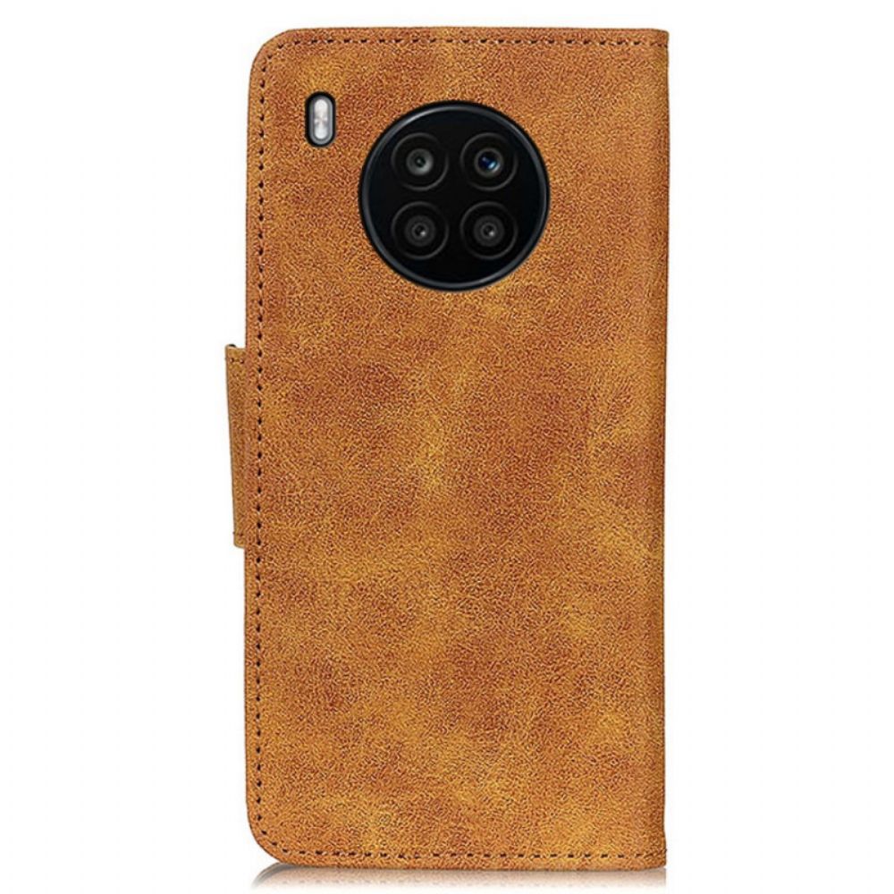 Flip Case Für Huawei Nova 8i / Honor 50 Lite Flip Case Vintage Magnetklappe