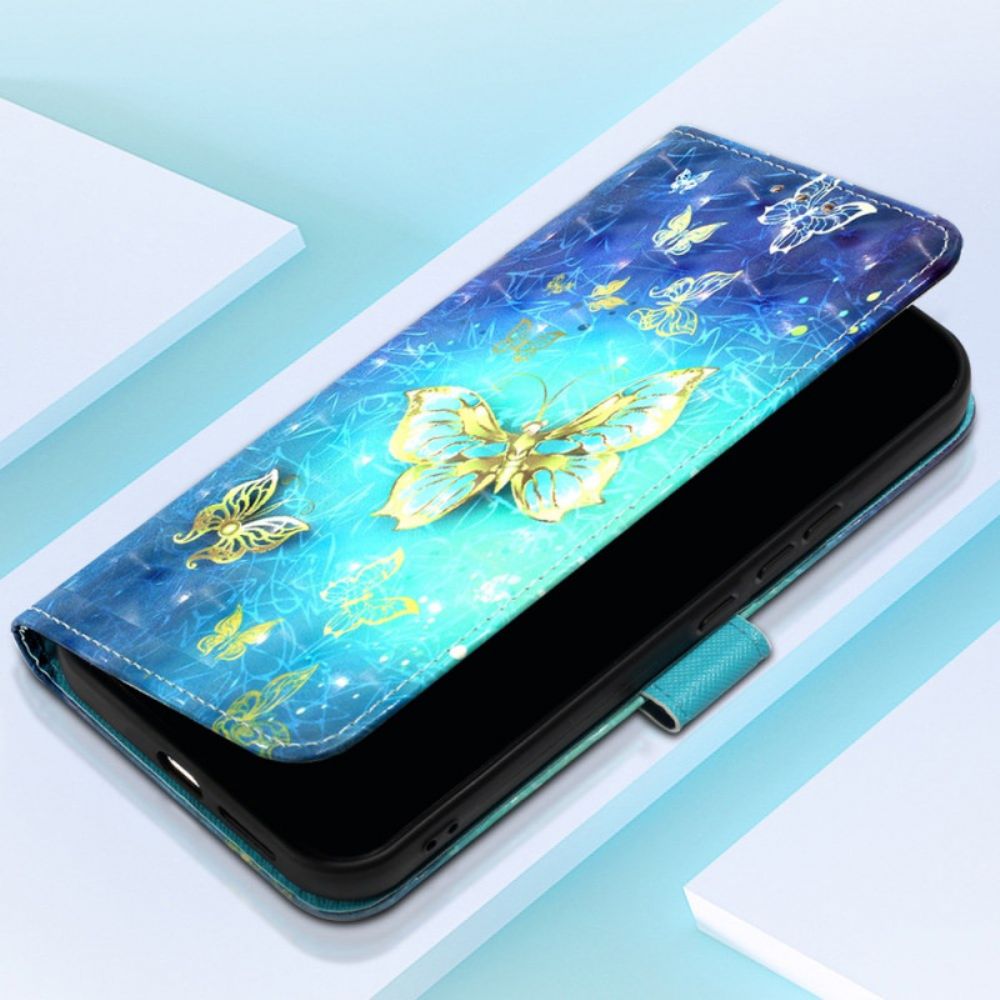 Lederhüllen Oppo Reno 11 Pro 5g Goldene Schmetterlinge