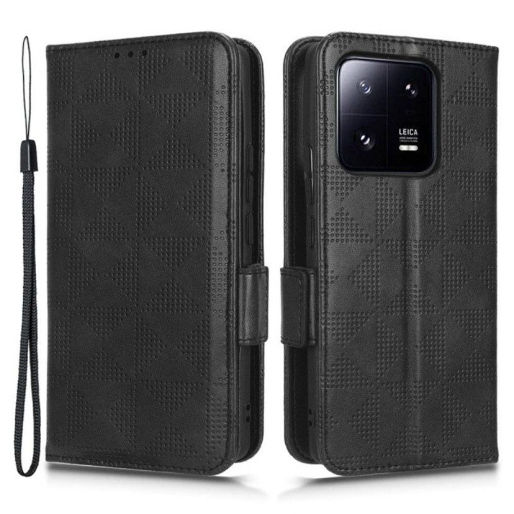 Flip Case Für Xiaomi 13 Pro Dreiecke Mit Lanyard