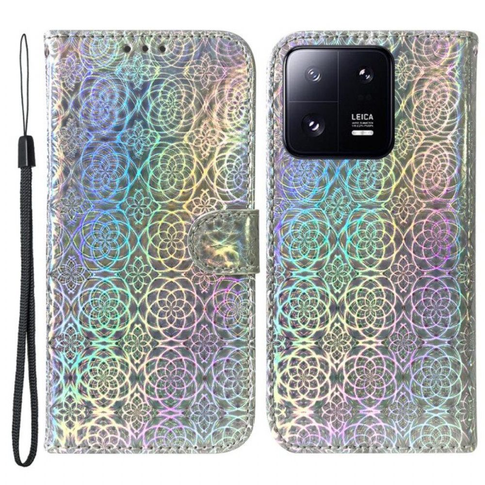 Lederhüllen Für Xiaomi 13 Pro Mit Kordel Riemchen-disco-stil