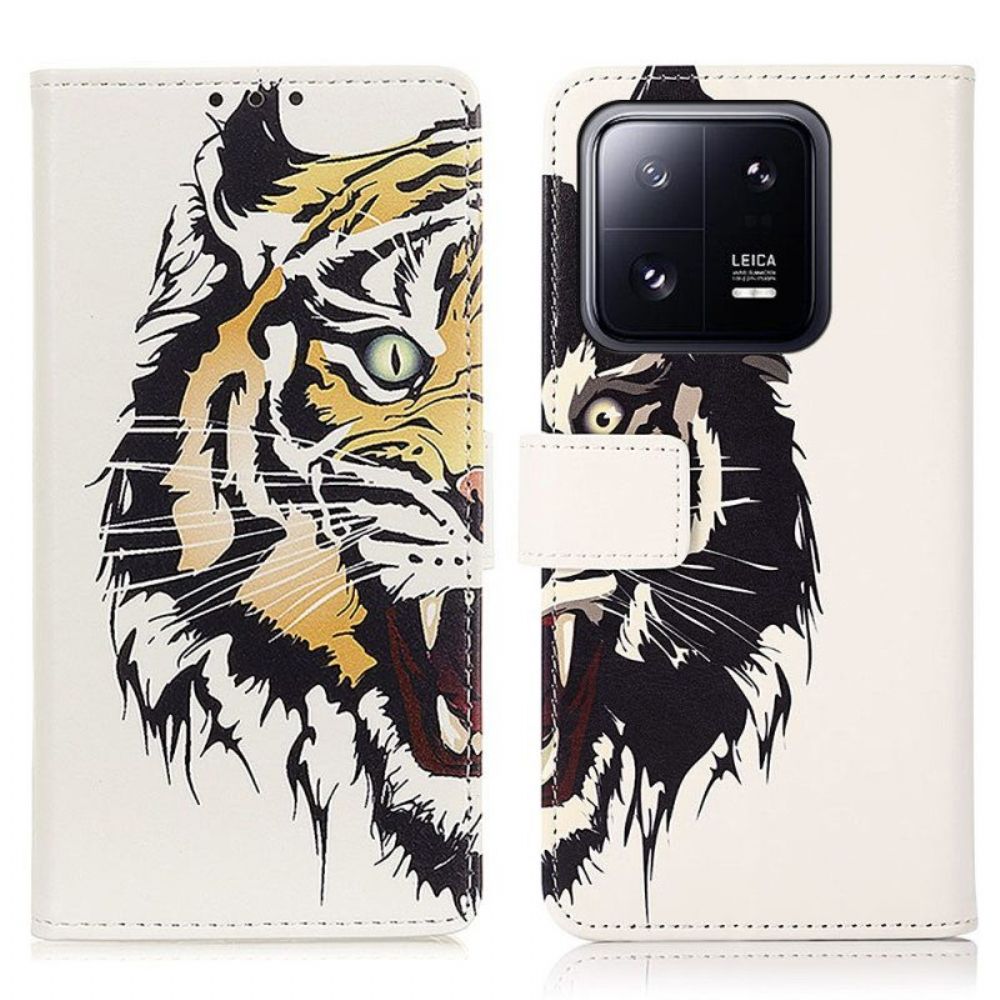 Lederhüllen Für Xiaomi 13 Pro Wilder Tiger