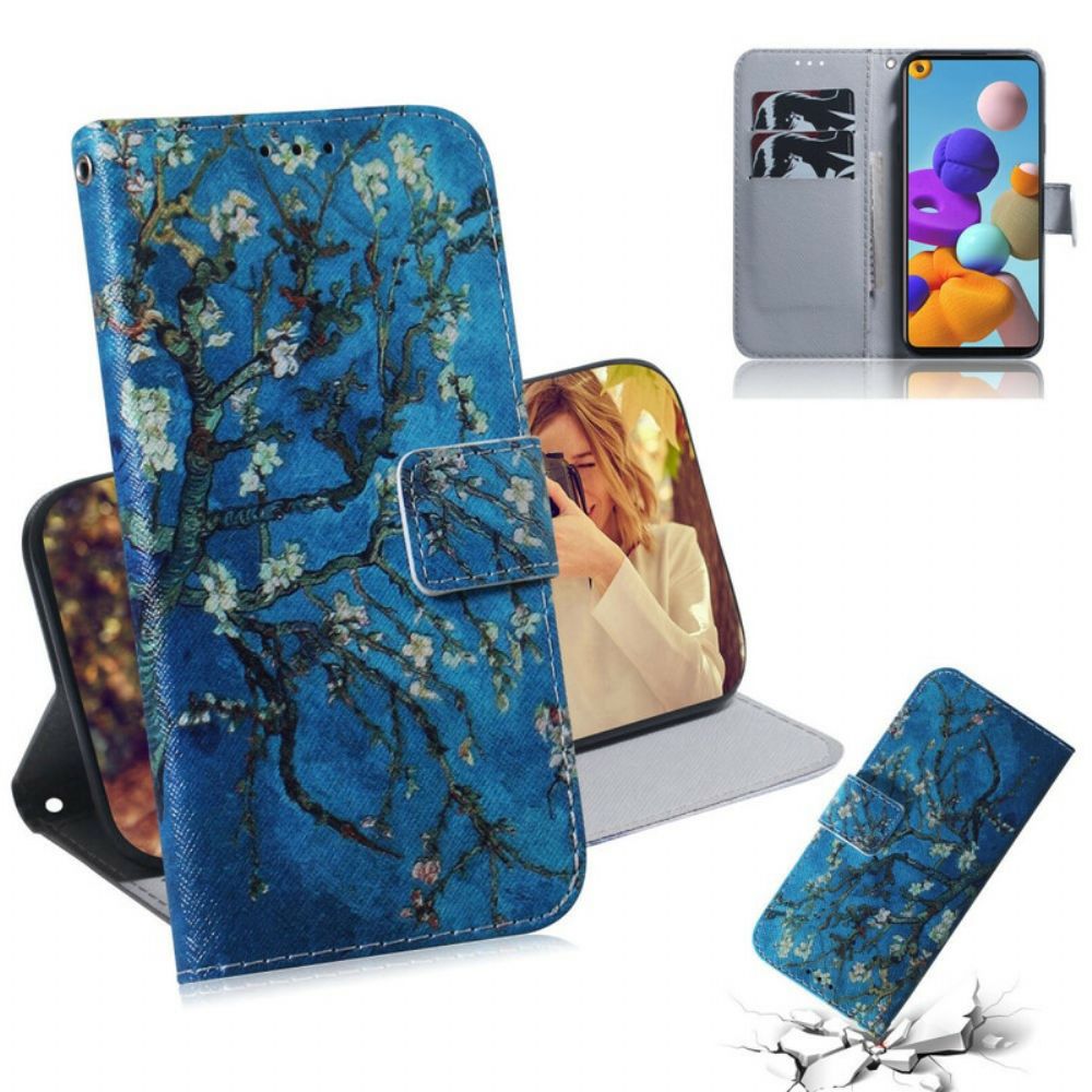 Flip Case Für Samsung Galaxy A21s Blühender Ast