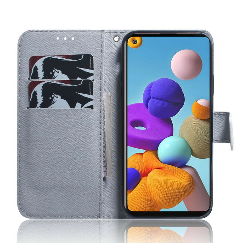 Flip Case Für Samsung Galaxy A21s Blühender Ast