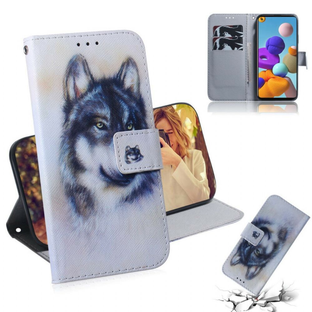 Flip Case Für Samsung Galaxy A21s Hundeblick