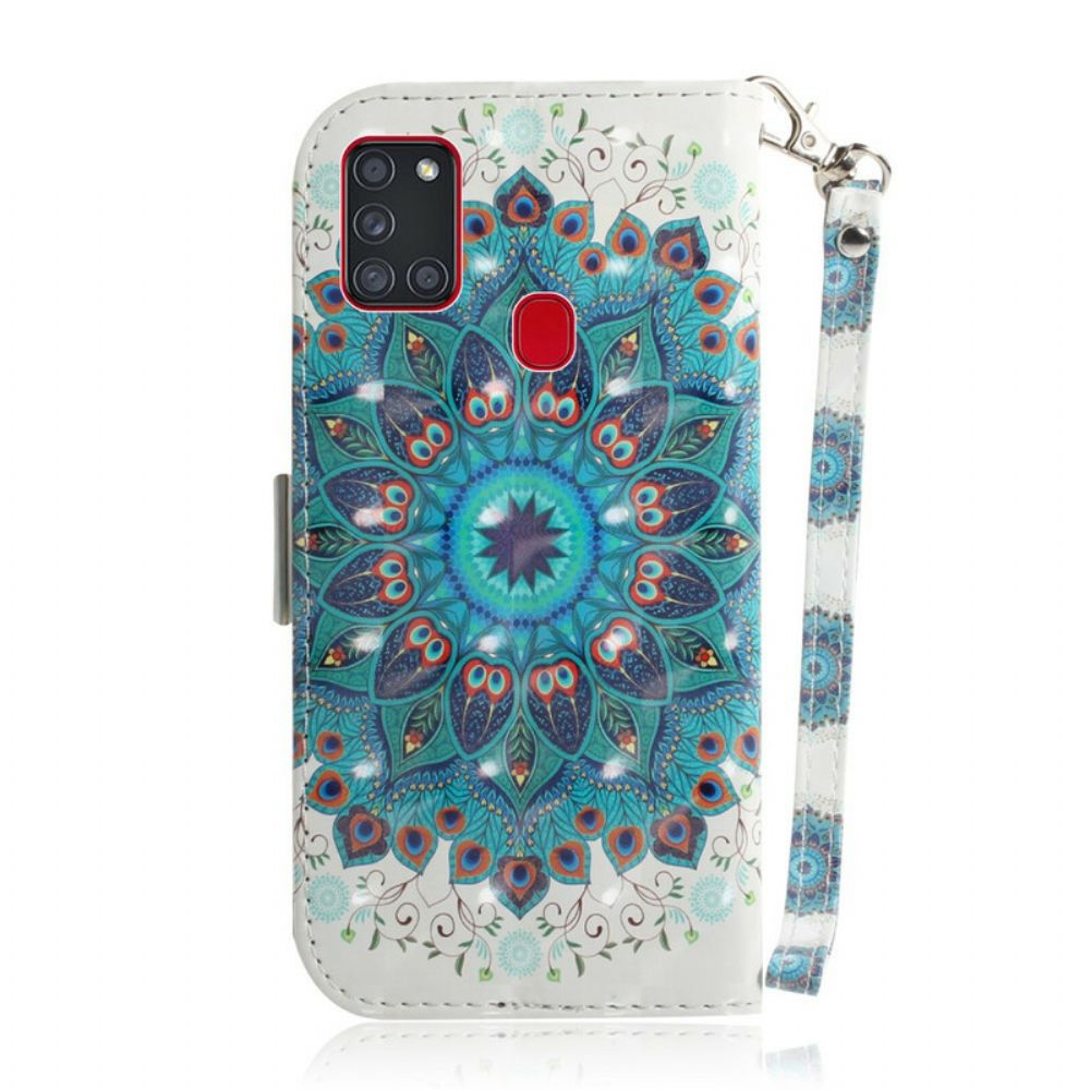 Flip Case Für Samsung Galaxy A21s Mit Kordel Meisterhaftes Riemchen-mandala