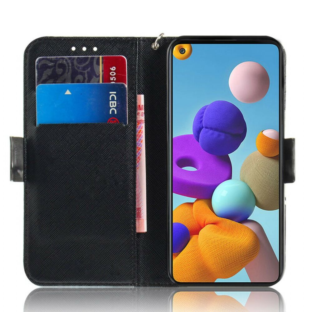 Flip Case Für Samsung Galaxy A21s Mit Kordel Tanga-safaritiere