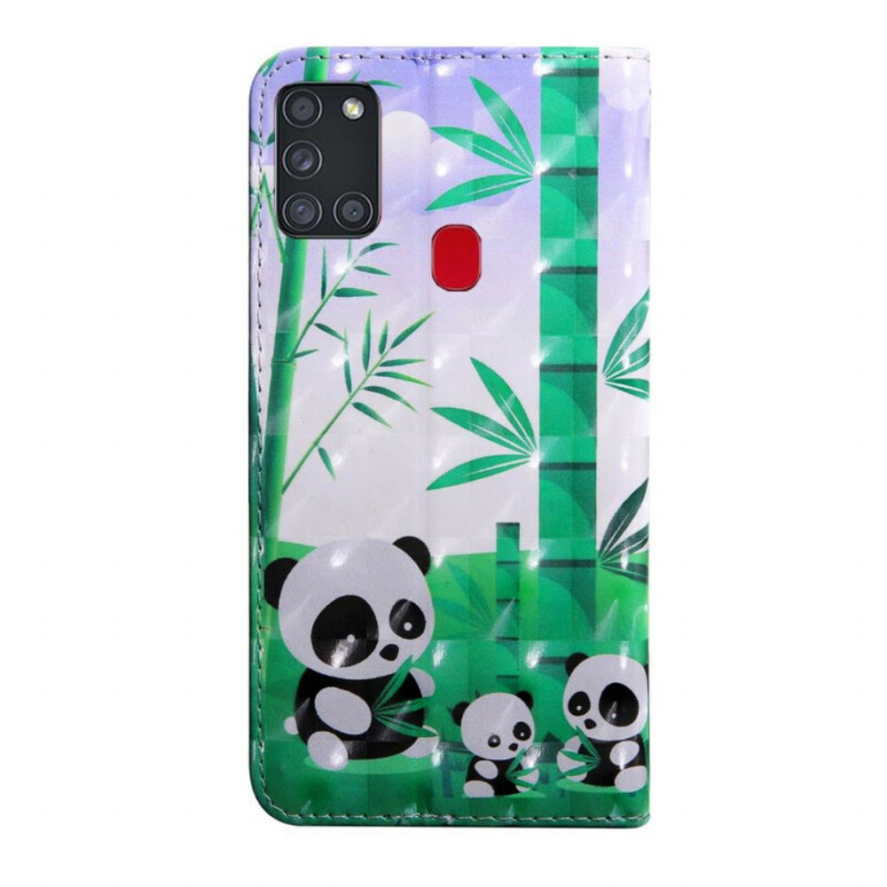 Flip Case Für Samsung Galaxy A21s Panda-familie