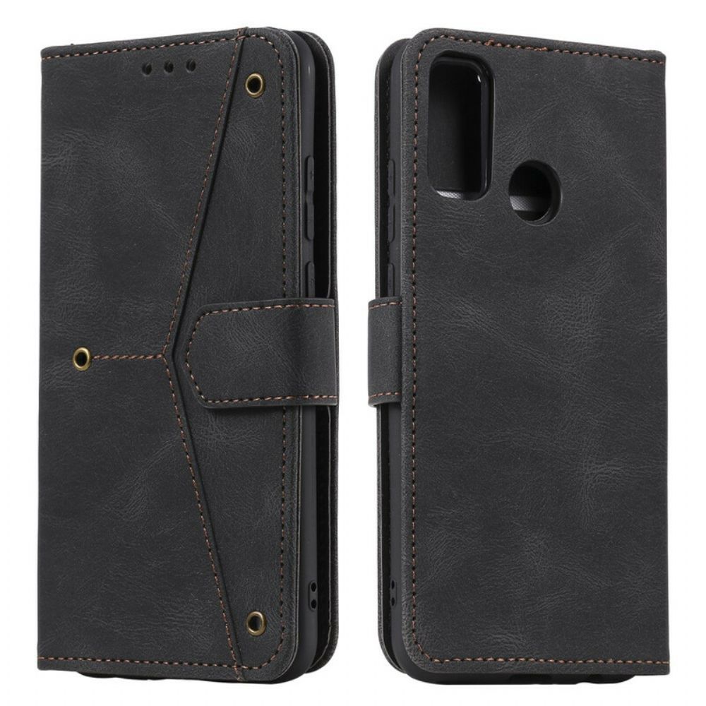 Flip Case Für Samsung Galaxy A21s Skin-touch-nähte