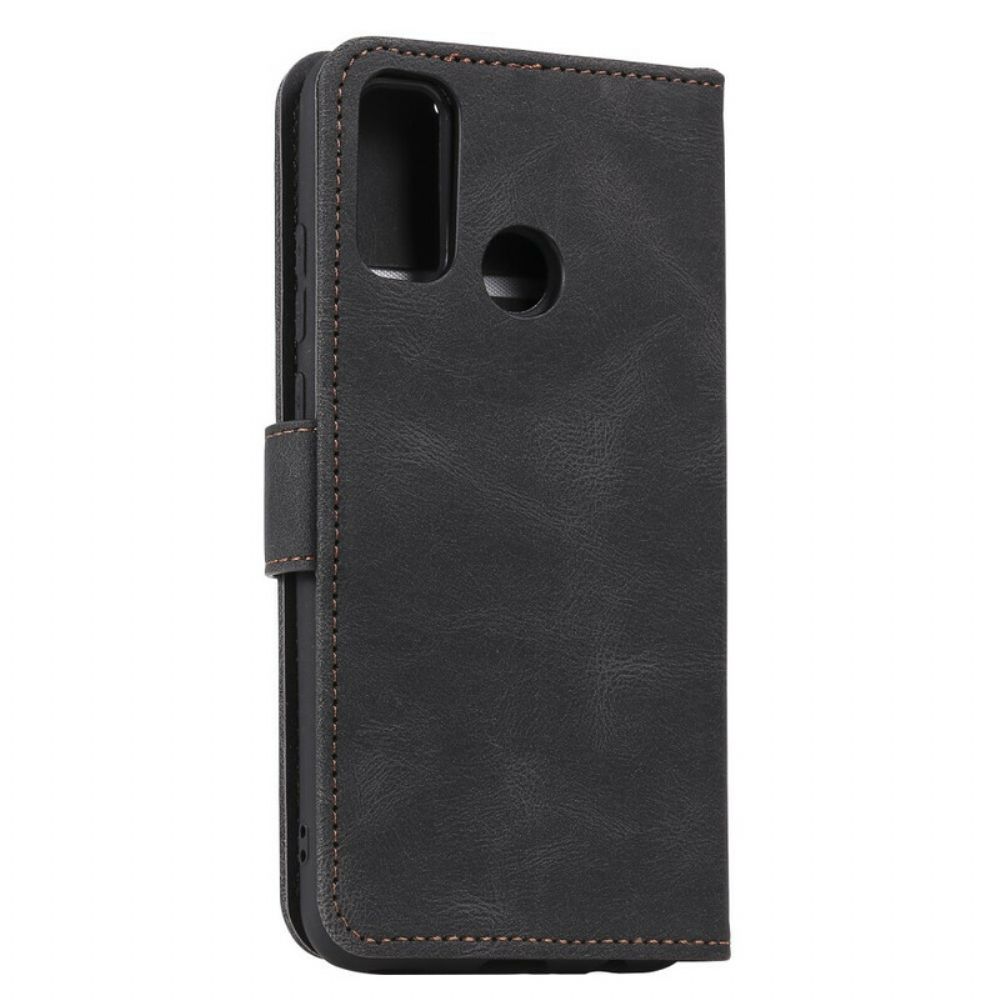 Flip Case Für Samsung Galaxy A21s Skin-touch-nähte