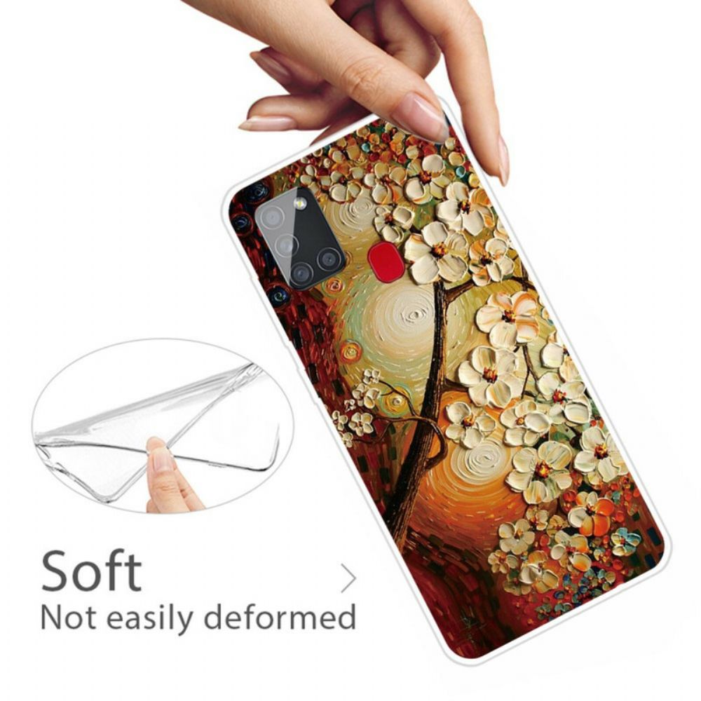 Hülle Für Samsung Galaxy A21s Flexible Blumen