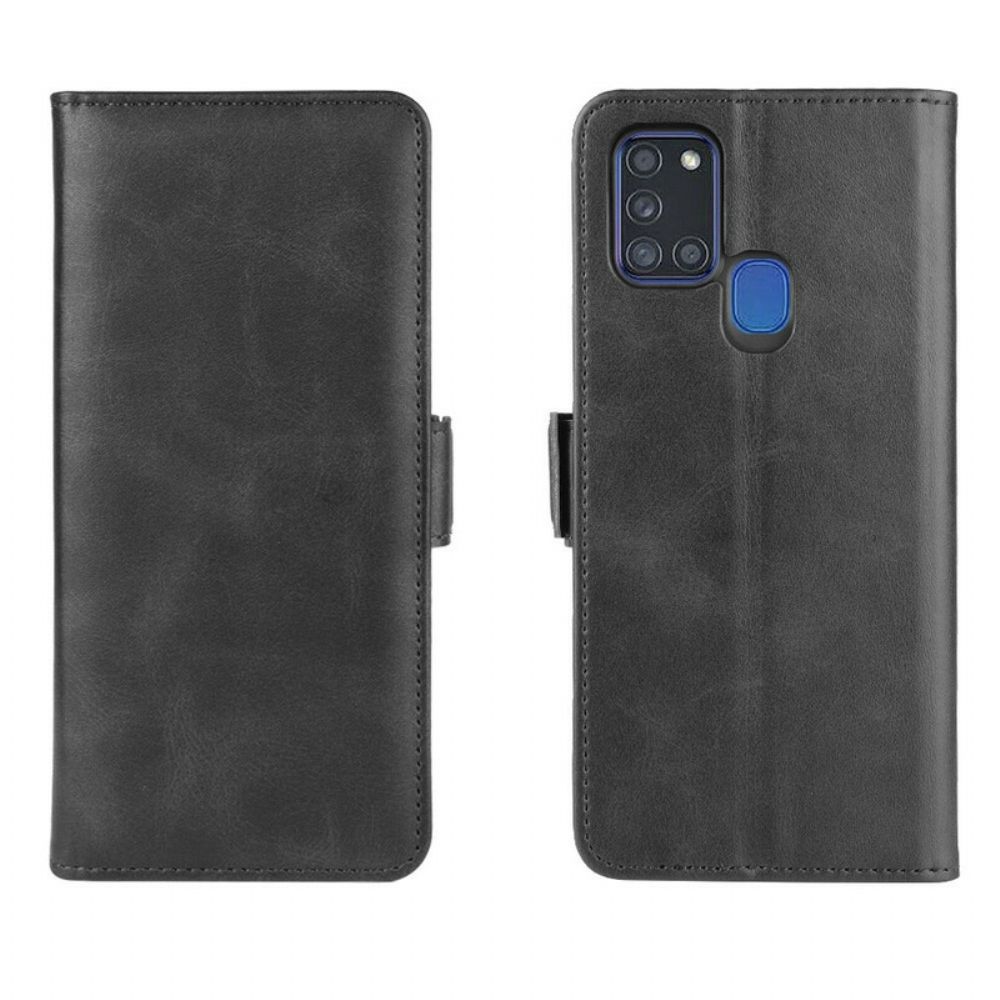 Lederhüllen Für Samsung Galaxy A21s Flip Case Doppelklappe