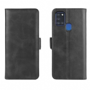 Lederhüllen Für Samsung Galaxy A21s Flip Case Doppelklappe