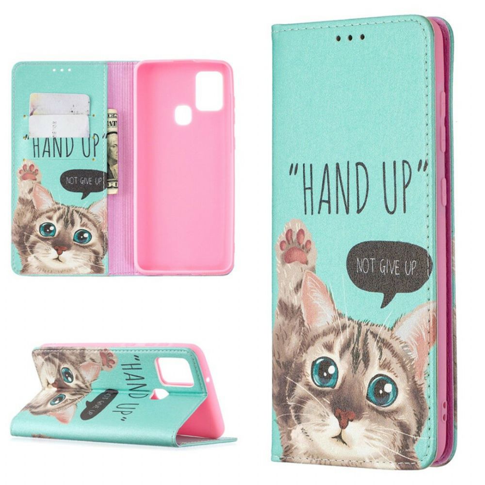 Schutzhülle Für Samsung Galaxy A21s Flip Case Hand Hoch