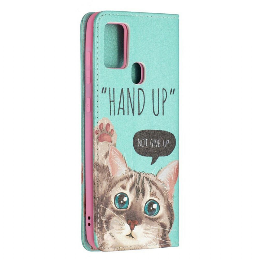 Schutzhülle Für Samsung Galaxy A21s Flip Case Hand Hoch