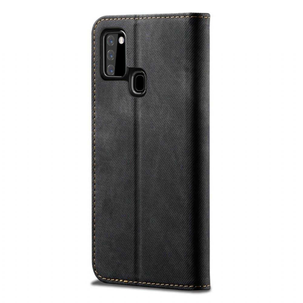 Schutzhülle Für Samsung Galaxy A21s Flip Case Jeansstoff