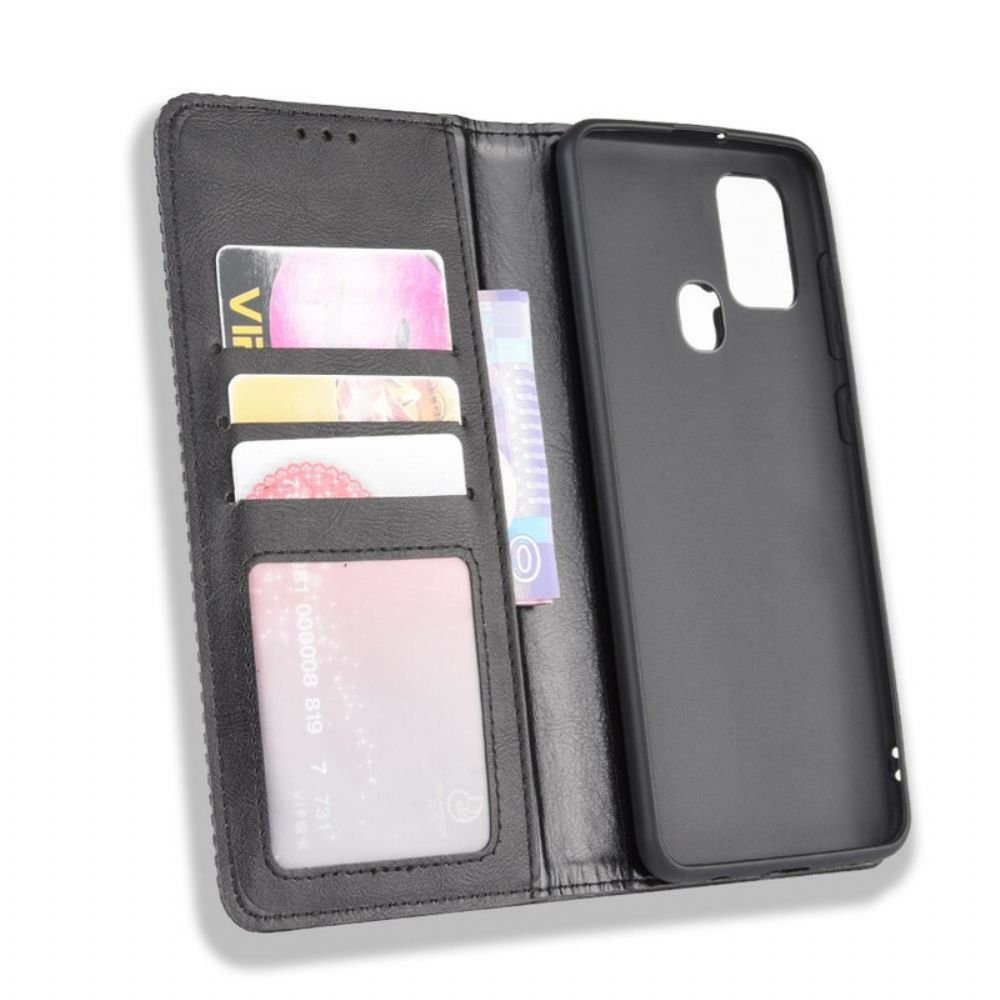 Schutzhülle Für Samsung Galaxy A21s Flip Case Stilisierter Vintage-ledereffekt