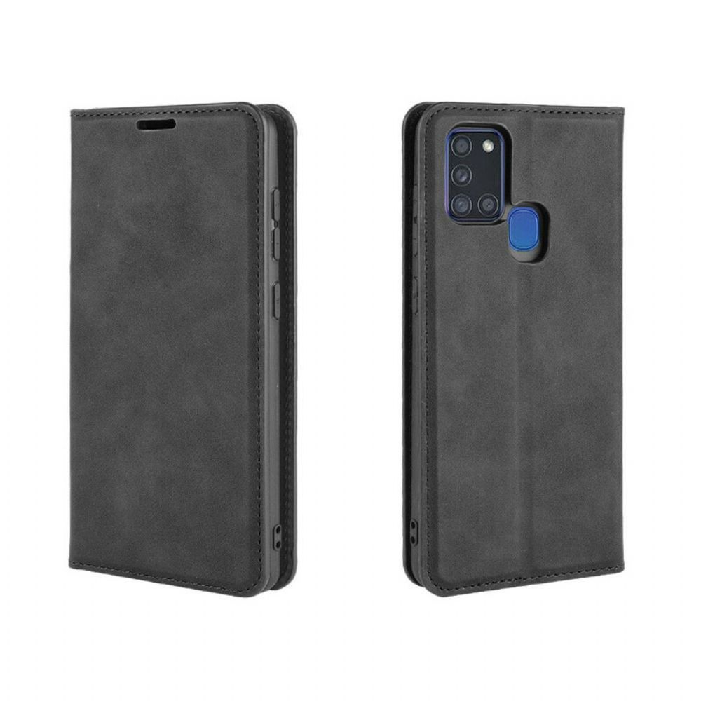 Schutzhülle Für Samsung Galaxy A21s Flip Case Weicher Ledereffekt