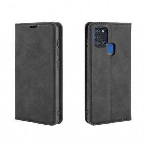 Schutzhülle Für Samsung Galaxy A21s Flip Case Weicher Ledereffekt