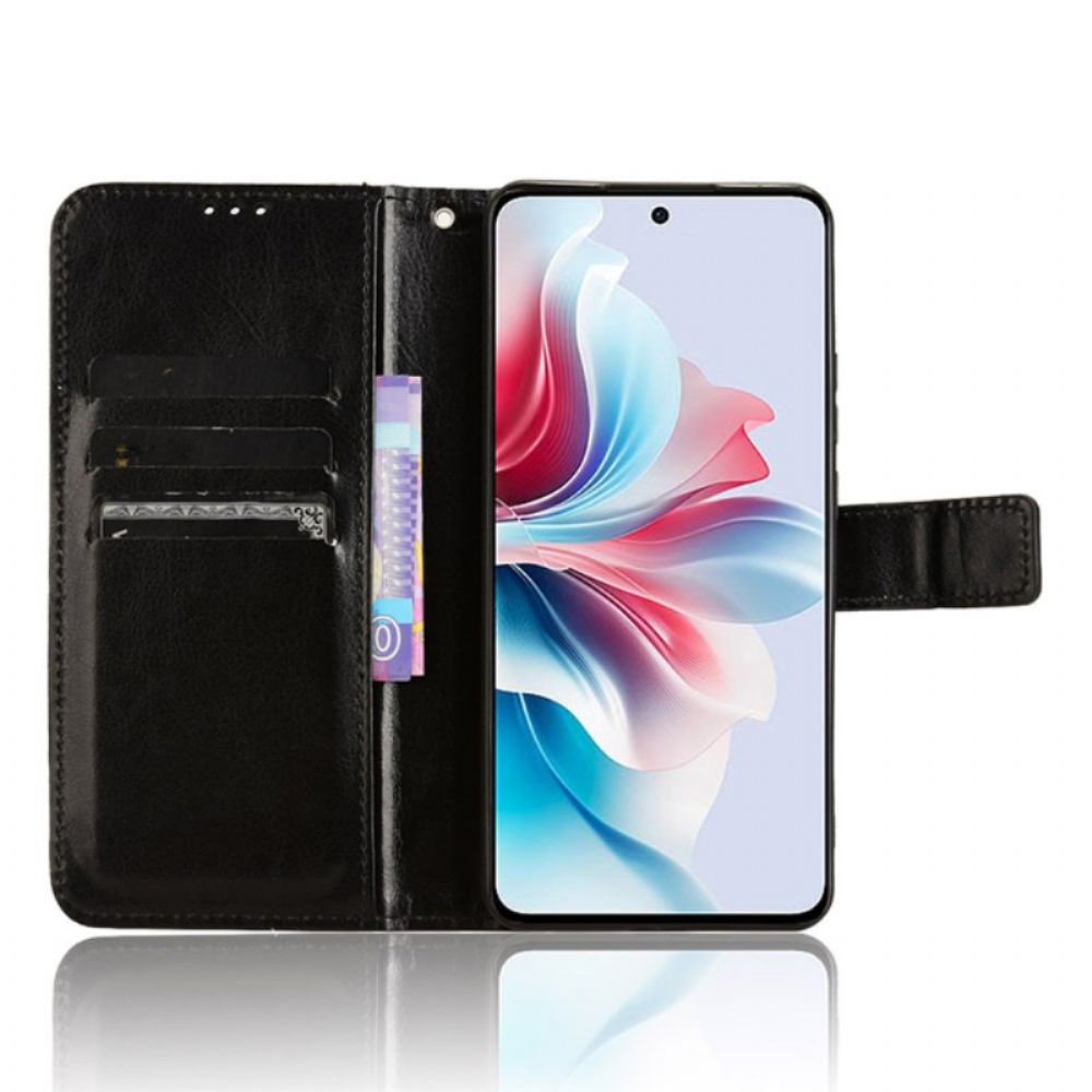 Lederhüllen Oppo Reno 11f 5g Handyhülle Auffälliges Kunstleder Mit Riemen