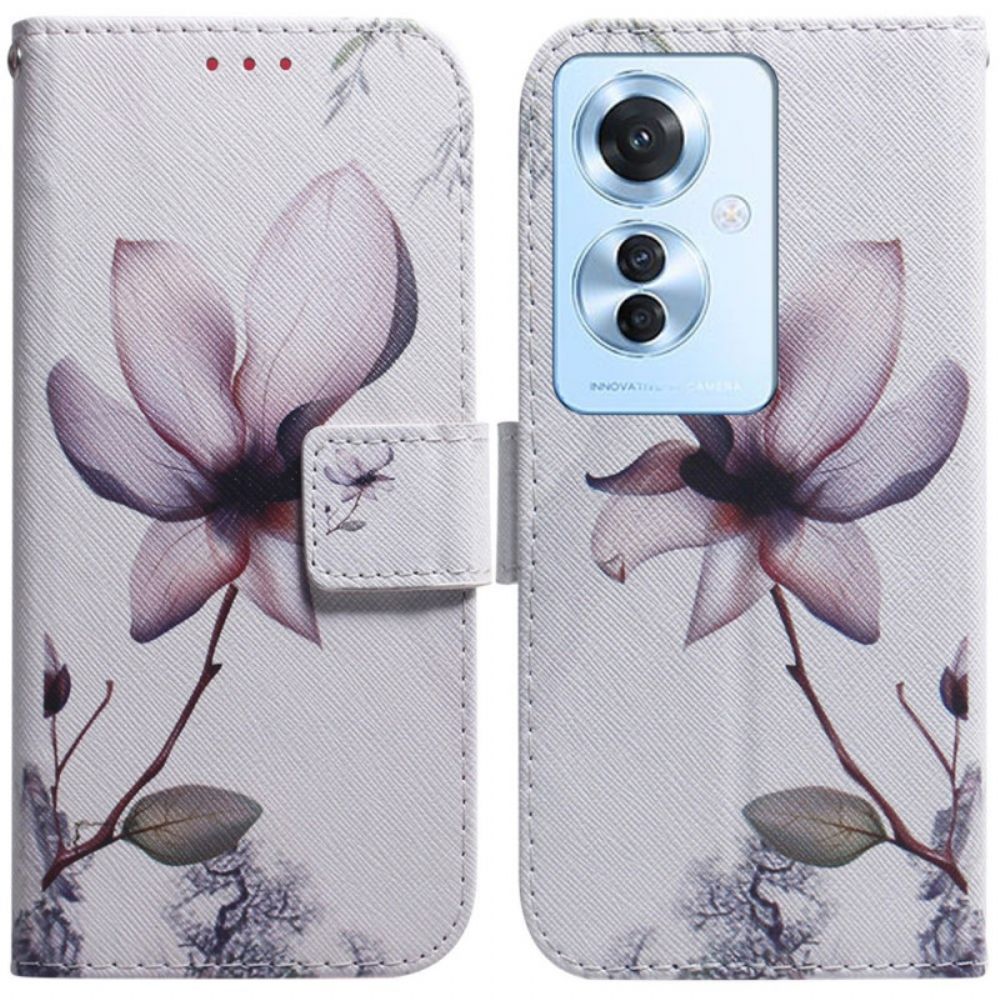 Lederhüllen Oppo Reno 11f 5g Handyhülle Blume