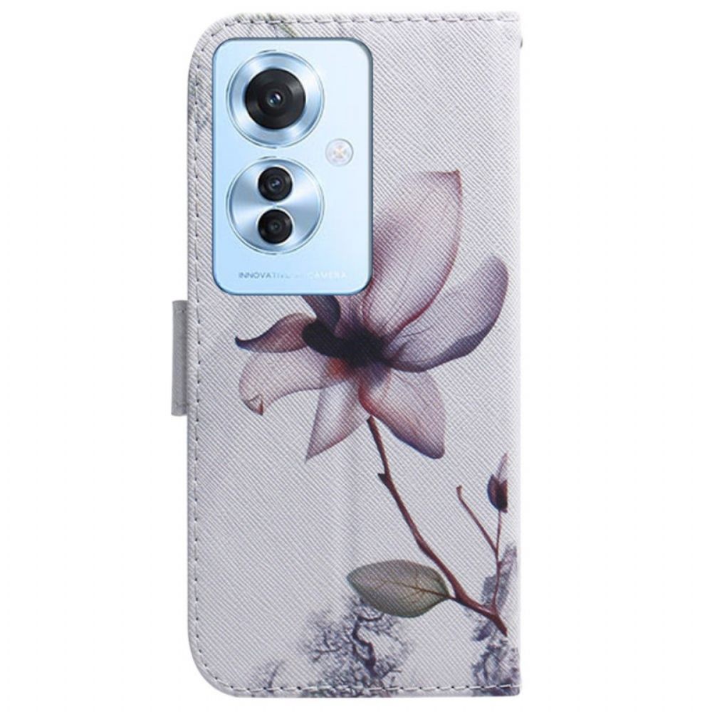 Lederhüllen Oppo Reno 11f 5g Handyhülle Blume