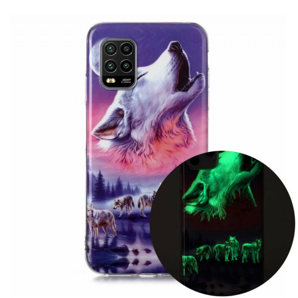 Hülle Für Xiaomi Mi 10 Lite Fluoreszierende Wolf-serie