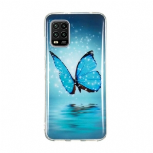 Hülle Für Xiaomi Mi 10 Lite Fluoreszierender Blauer Schmetterling