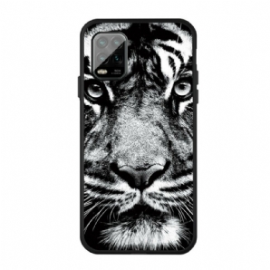 Hülle Für Xiaomi Mi 10 Lite Schwarzer Und Weißer Tiger