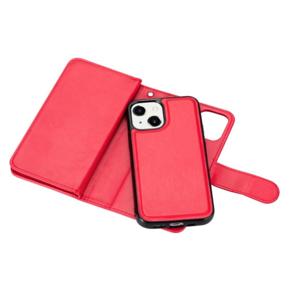 Hülle Flip Case Für iPhone 14 Plus Abnehmbarer Kartenhalter Für 9 Karten