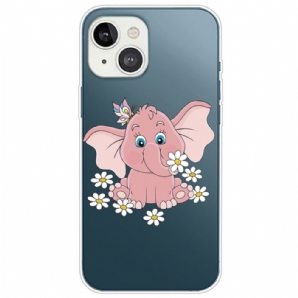 Hülle Für iPhone 14 Plus Rosa Elefant Transparent