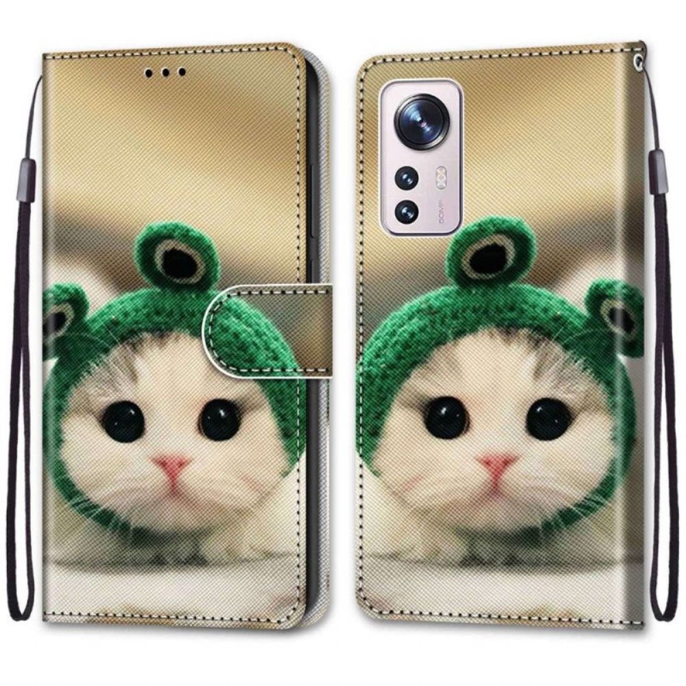 Flip Case Für Xiaomi 12 / 12X Katzen Mit Schlüsselband