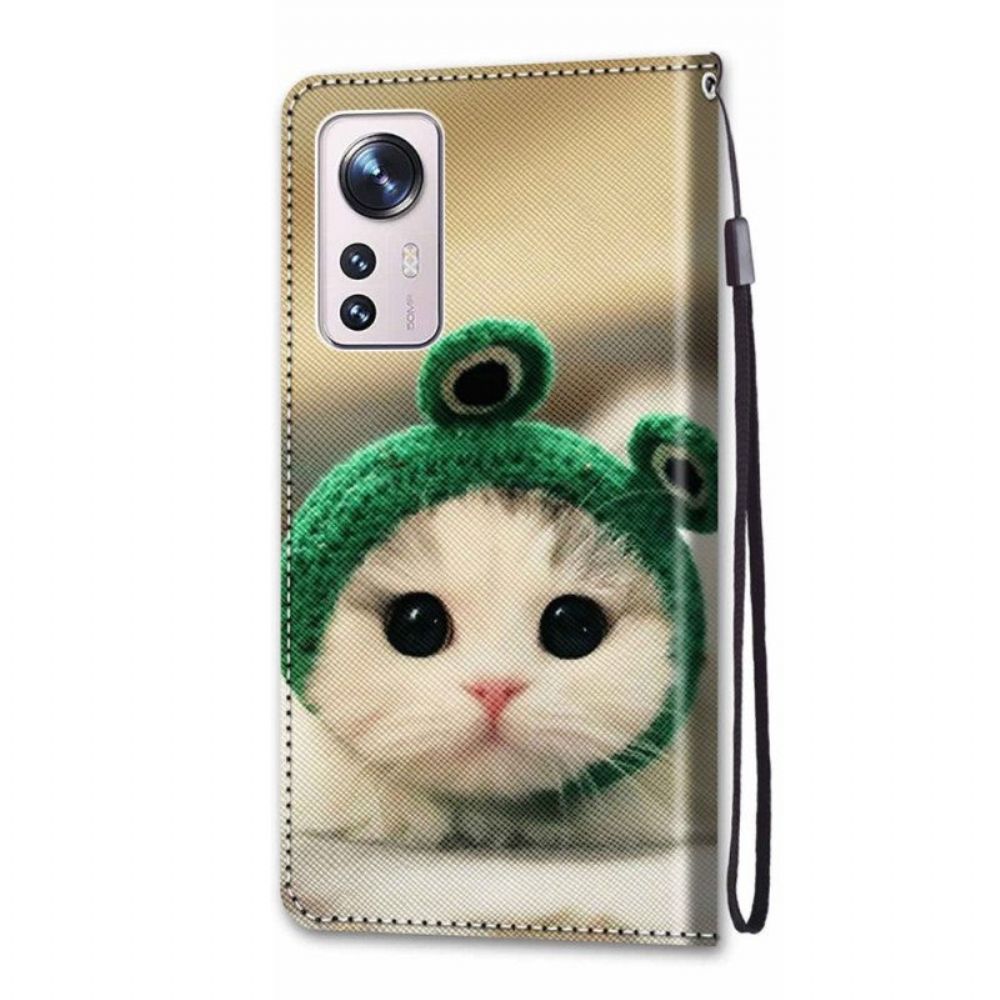 Flip Case Für Xiaomi 12 / 12X Katzen Mit Schlüsselband