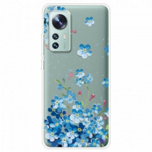 Handyhülle Für Xiaomi 12 / 12X Strauß Blauer Blumen