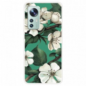 Handyhülle Für Xiaomi 12 / 12X Weiße Blumen Aus Silikon