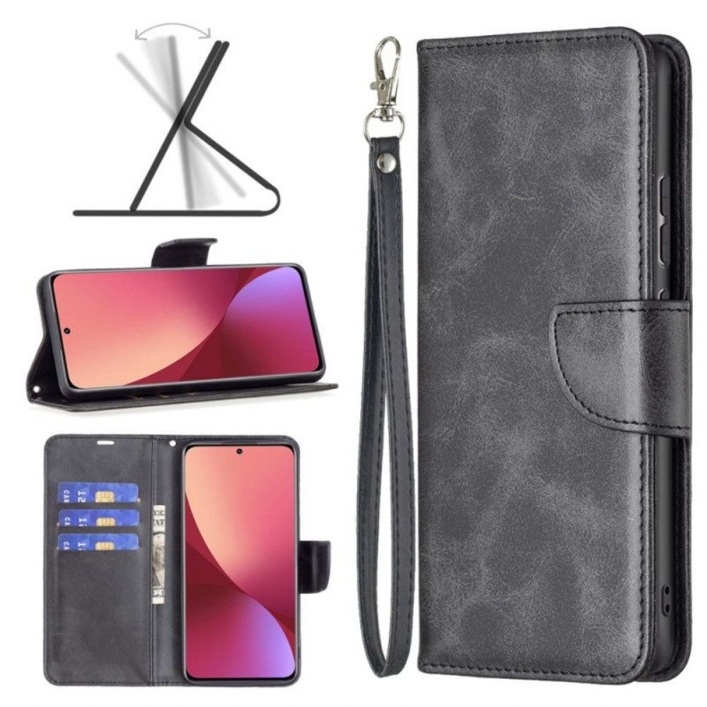 Lederhüllen Für Xiaomi 12 / 12X Flip Case Glatte Klappe Schräg