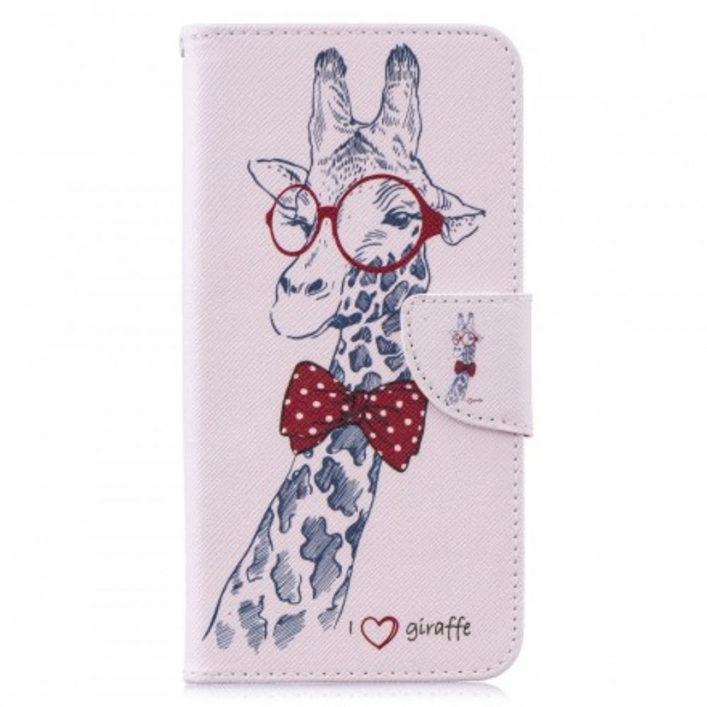 Flip Case Für Huawei Y7 2024 Nerdige Giraffe