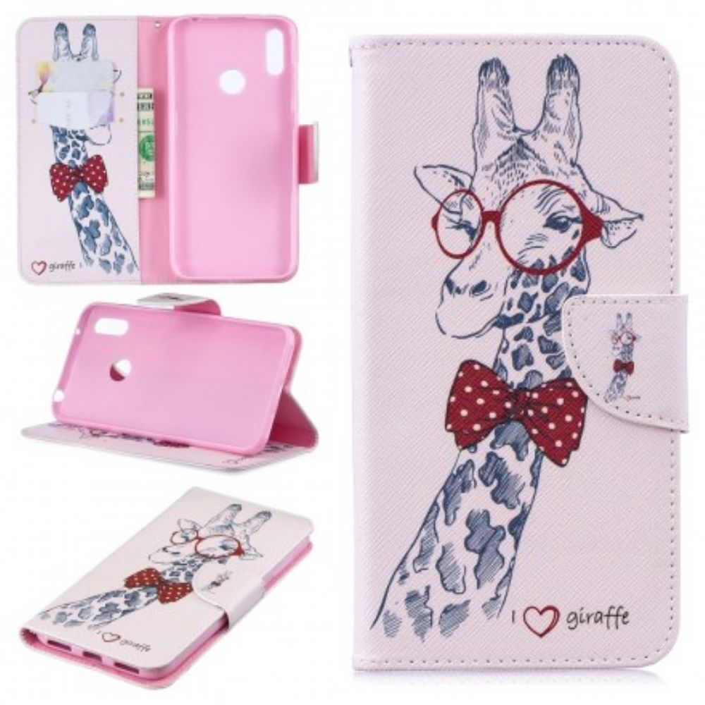 Flip Case Für Huawei Y7 2024 Nerdige Giraffe