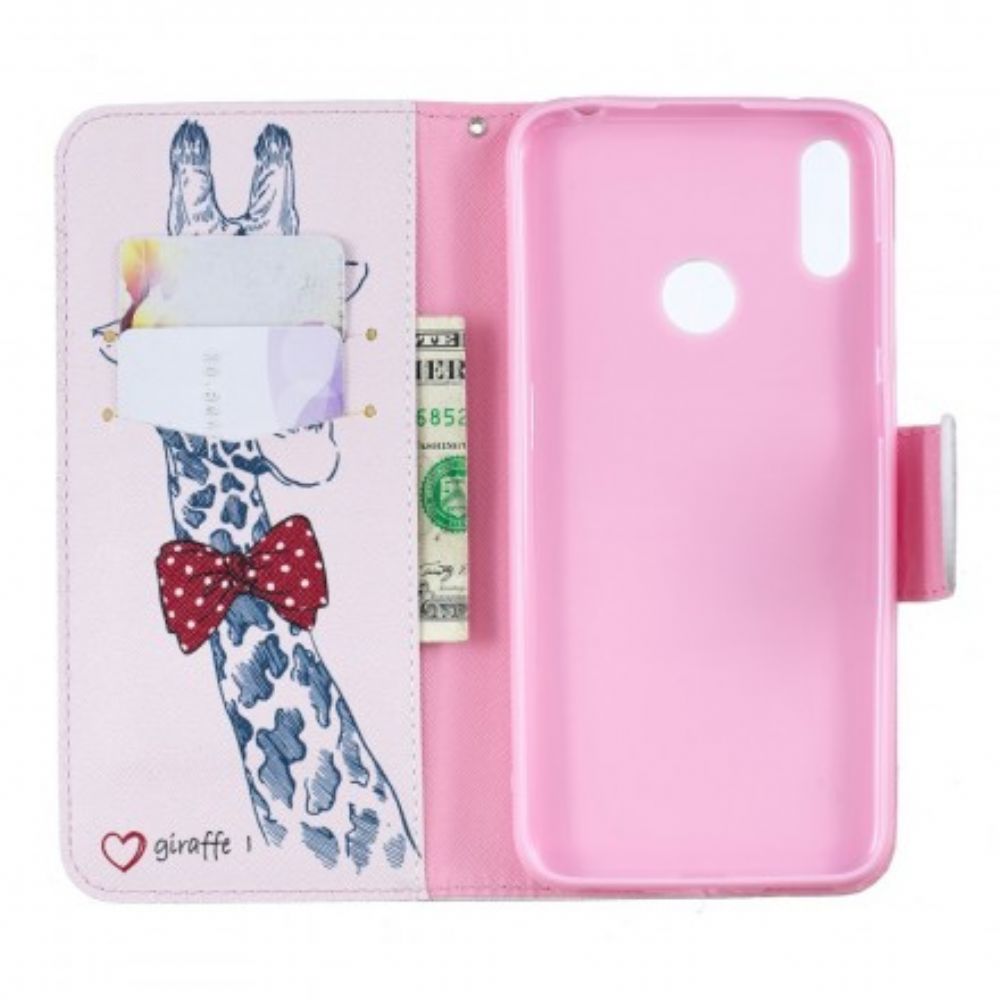 Flip Case Für Huawei Y7 2024 Nerdige Giraffe