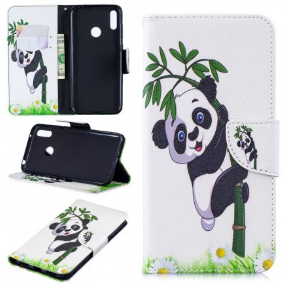 Lederhüllen Für Huawei Y7 2024 Panda Auf Bambus