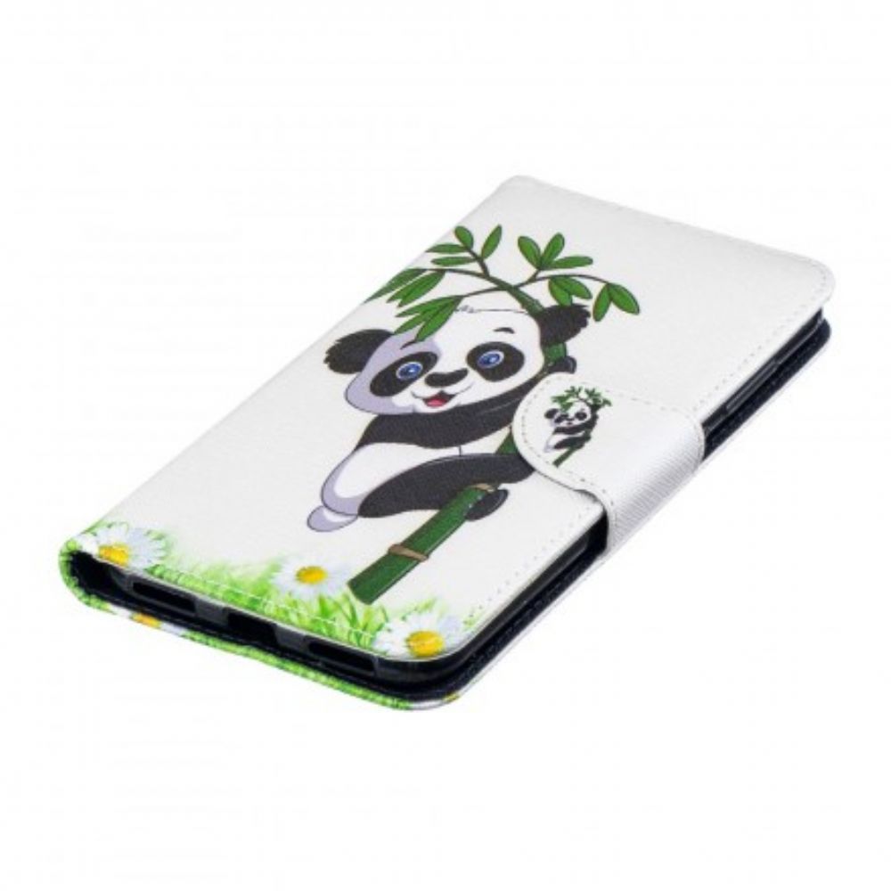 Lederhüllen Für Huawei Y7 2024 Panda Auf Bambus