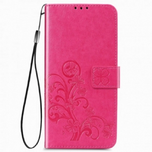 Flip Case Für Samsung Galaxy Z Fold 3 5G Blumendesign Mit Lanyard