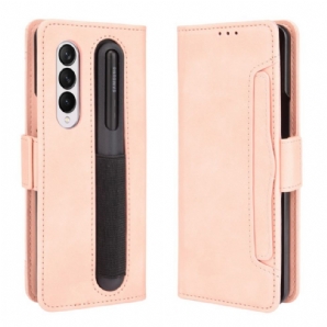 Flip Case Für Samsung Galaxy Z Fold 3 5G Erstklassiger Stifthalter