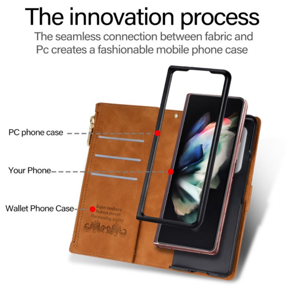 Flip Case Für Samsung Galaxy Z Fold 3 5G Mit Geldbörse