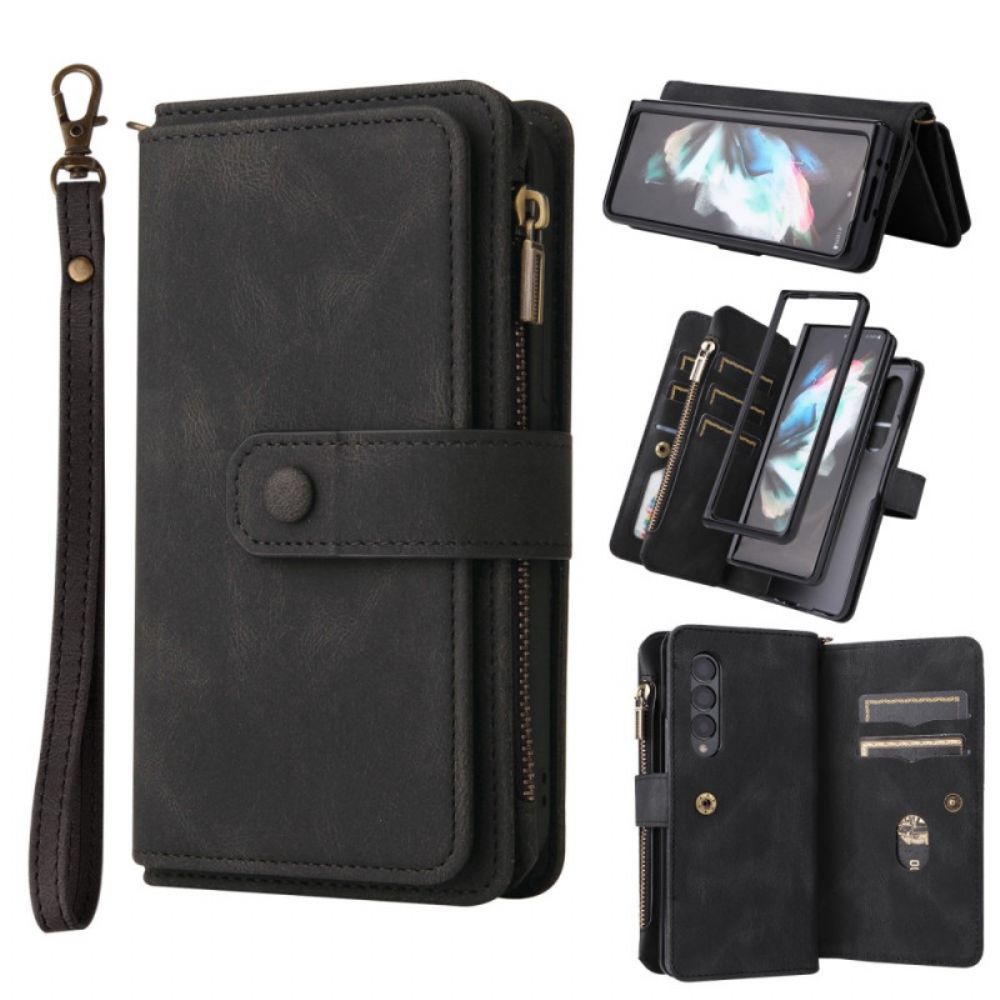 Flip Case Für Samsung Galaxy Z Fold 3 5G Multifunktionaler Kartenhalter