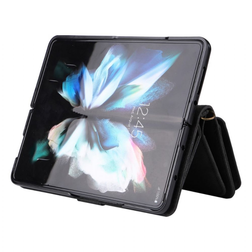 Flip Case Für Samsung Galaxy Z Fold 3 5G Multifunktionaler Kartenhalter